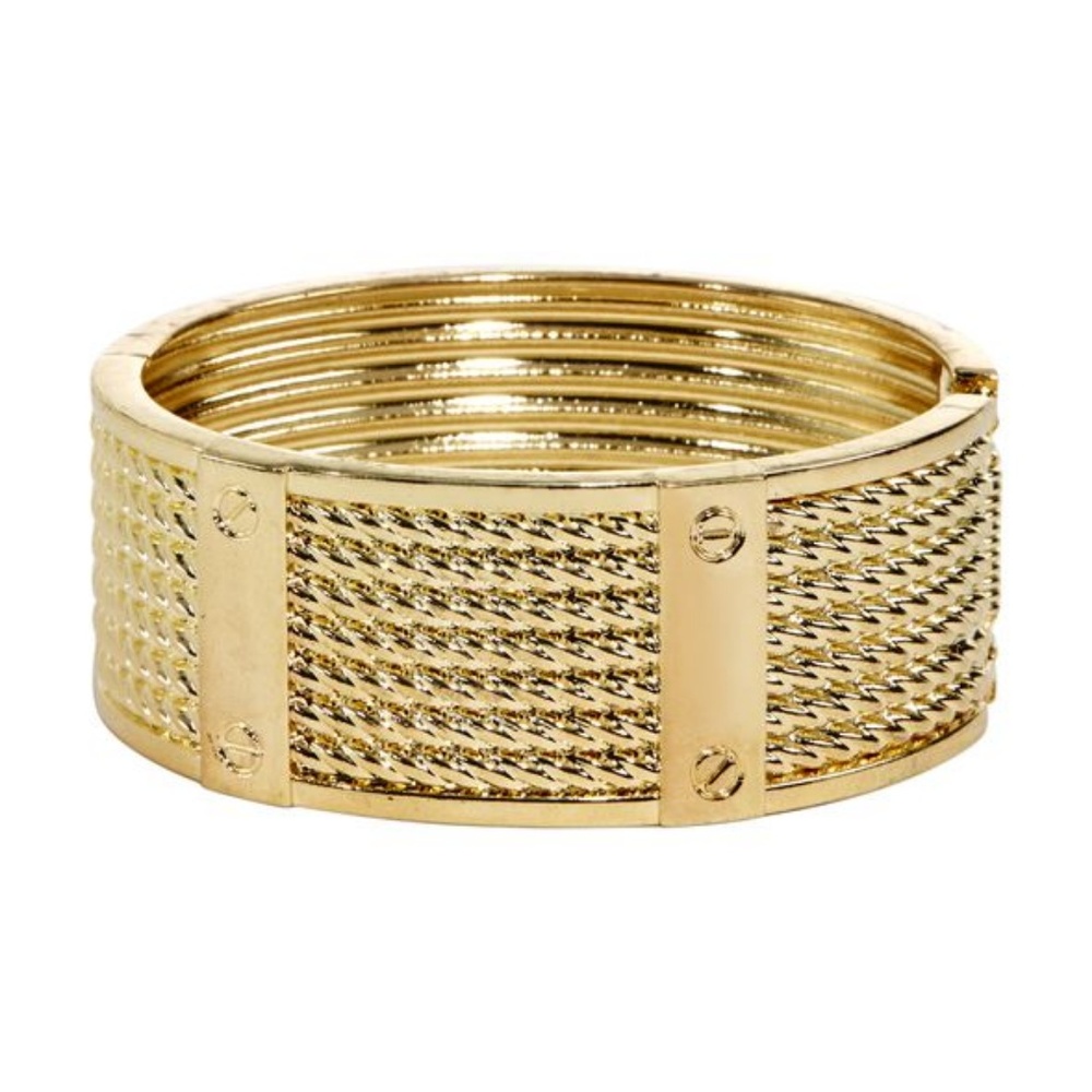 ⭐️HP⭐ JustFab | Rope Gold Chunky Bangle Bracelet